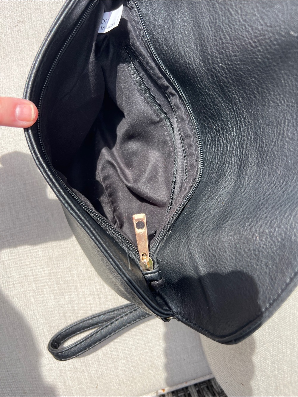 Black Women's Crossbody Bag - Classic Envelope Style - Picture 3 of 4